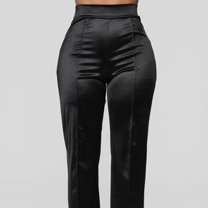 Satin stretch dress pants